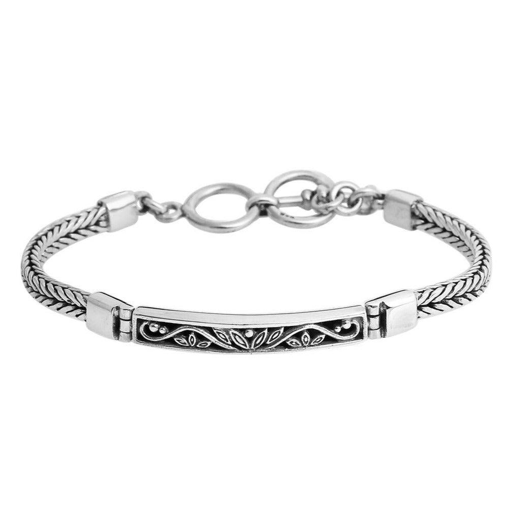 Designer Sterling Silver 3 mm Tag ID Chain Bracelet for