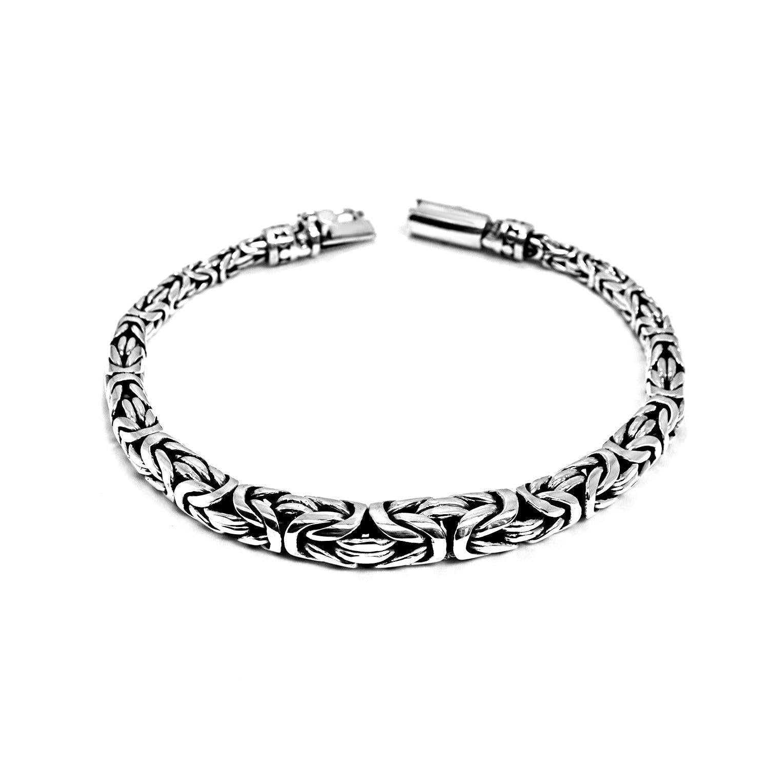 Men's Silver Byzantine Bracelet: 8