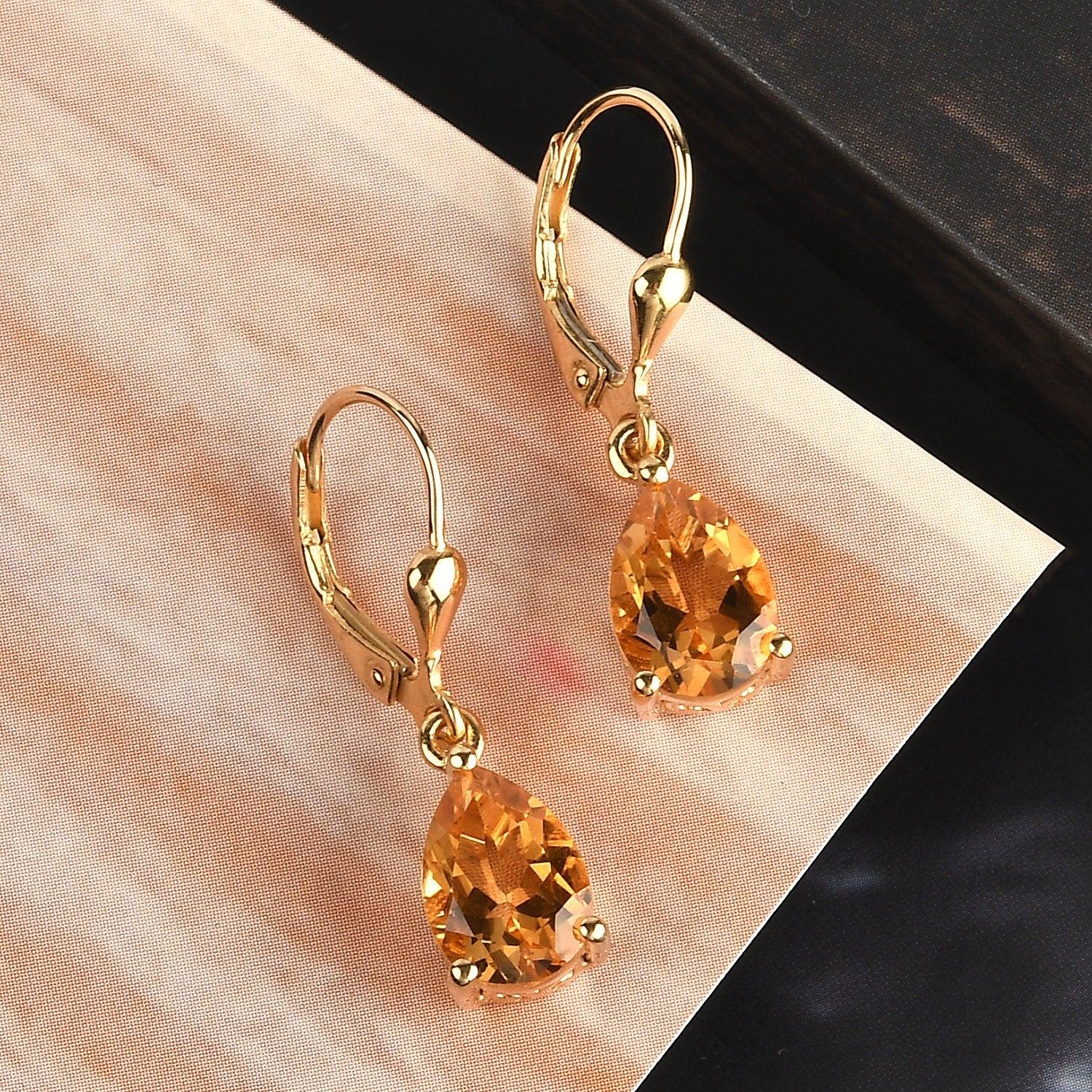 Genuine citrine hotsell dangle earrings