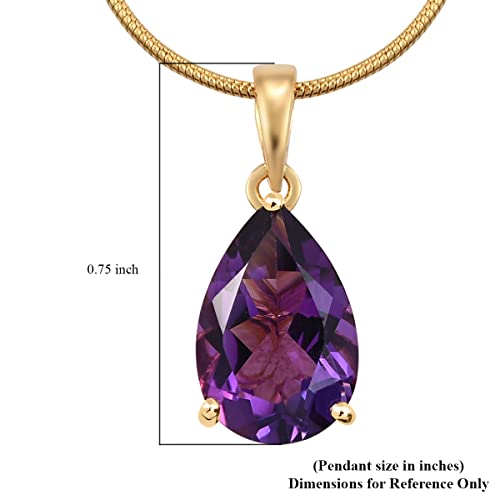 Amethyst Pendant Necklace, Amethyst Teardrop Pendant, February Birthstone Necklace, 925 Sterling Silver, Amethyst Gold Necklace, Gift