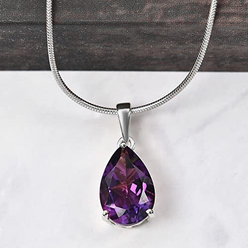 Amethyst Pendant Necklace, Amethyst Teardrop Pendant, February Birthstone Necklace, 925 Sterling Silver, Amethyst Gold Necklace, Gift