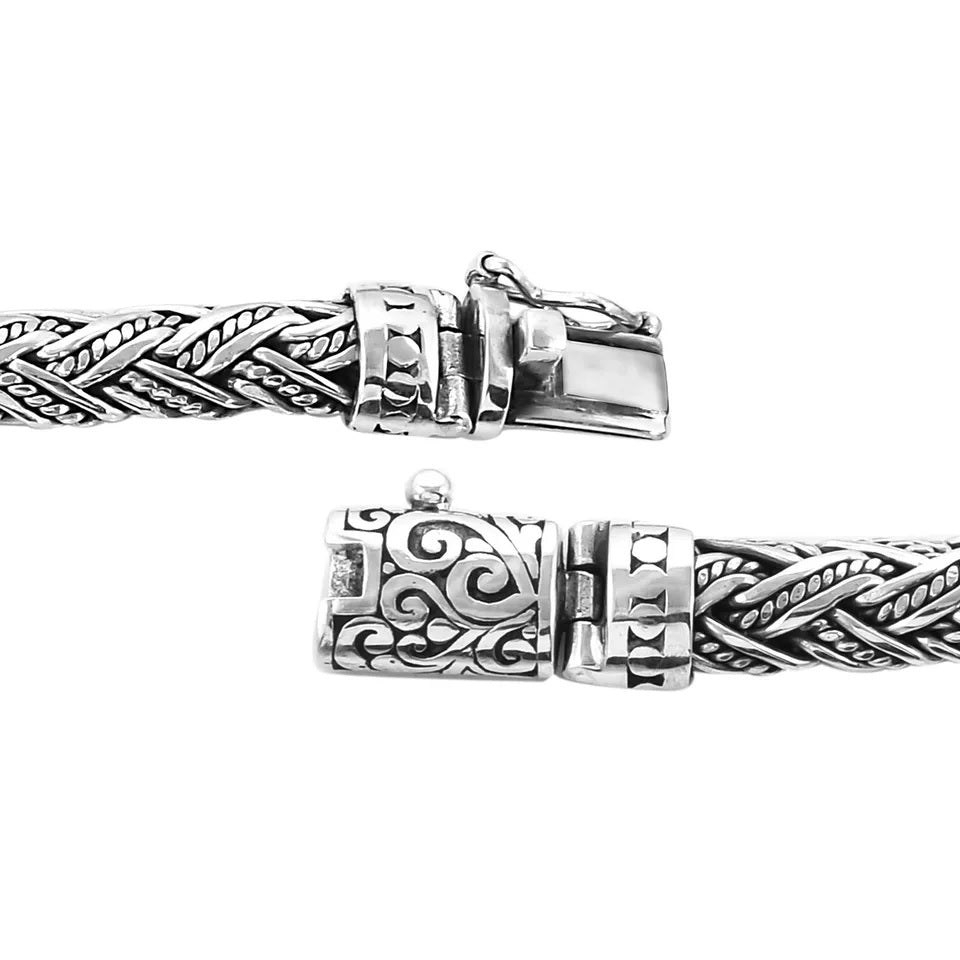 BALI Hand WEAVED Solid 925 Sterling Silver Chain Bracelet 40 Grams