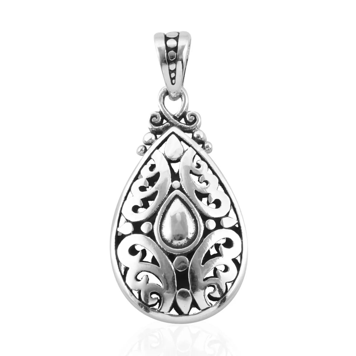 DESIGNER Silver Pendant Charm Solid in 925 Sterling Silver - 4 CM