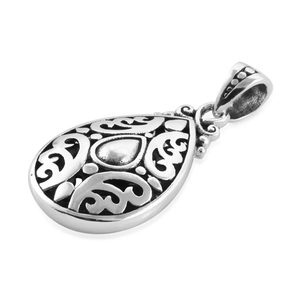 DESIGNER Silver Pendant Charm Solid in 925 Sterling Silver - 4 CM