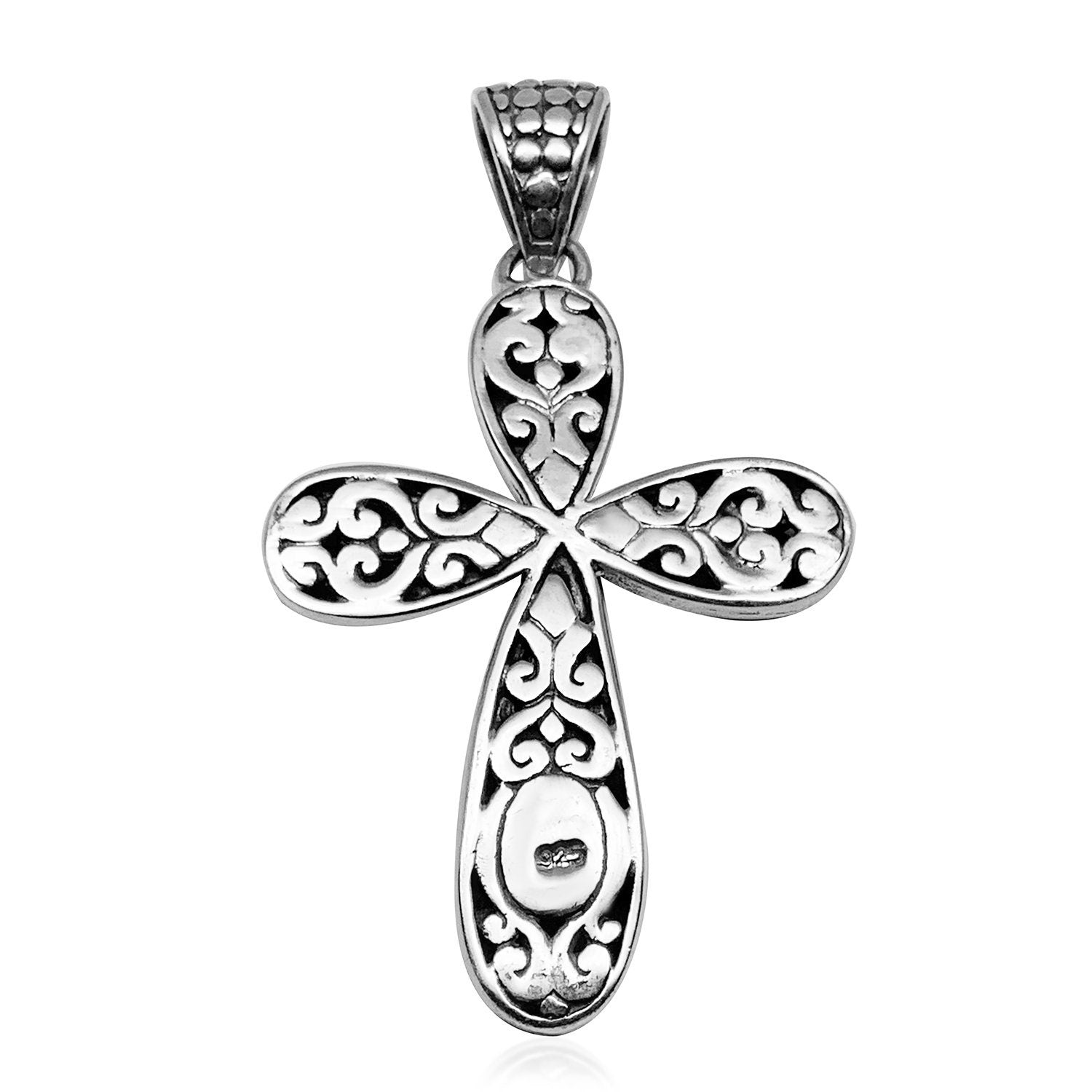 CROSS Pendant Handcrafted with Abalone Paua Shell in 925 Solid Sterling Silver