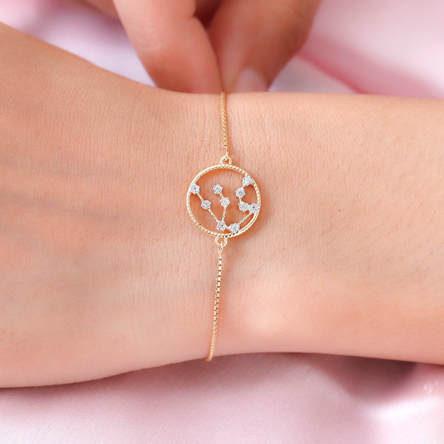 Genuine Aquarius Constellation 925 Silver Bracelet | Star Sign Bracelet | Astrology bracelet | Zodiac Bracelet for Women | Gift for her