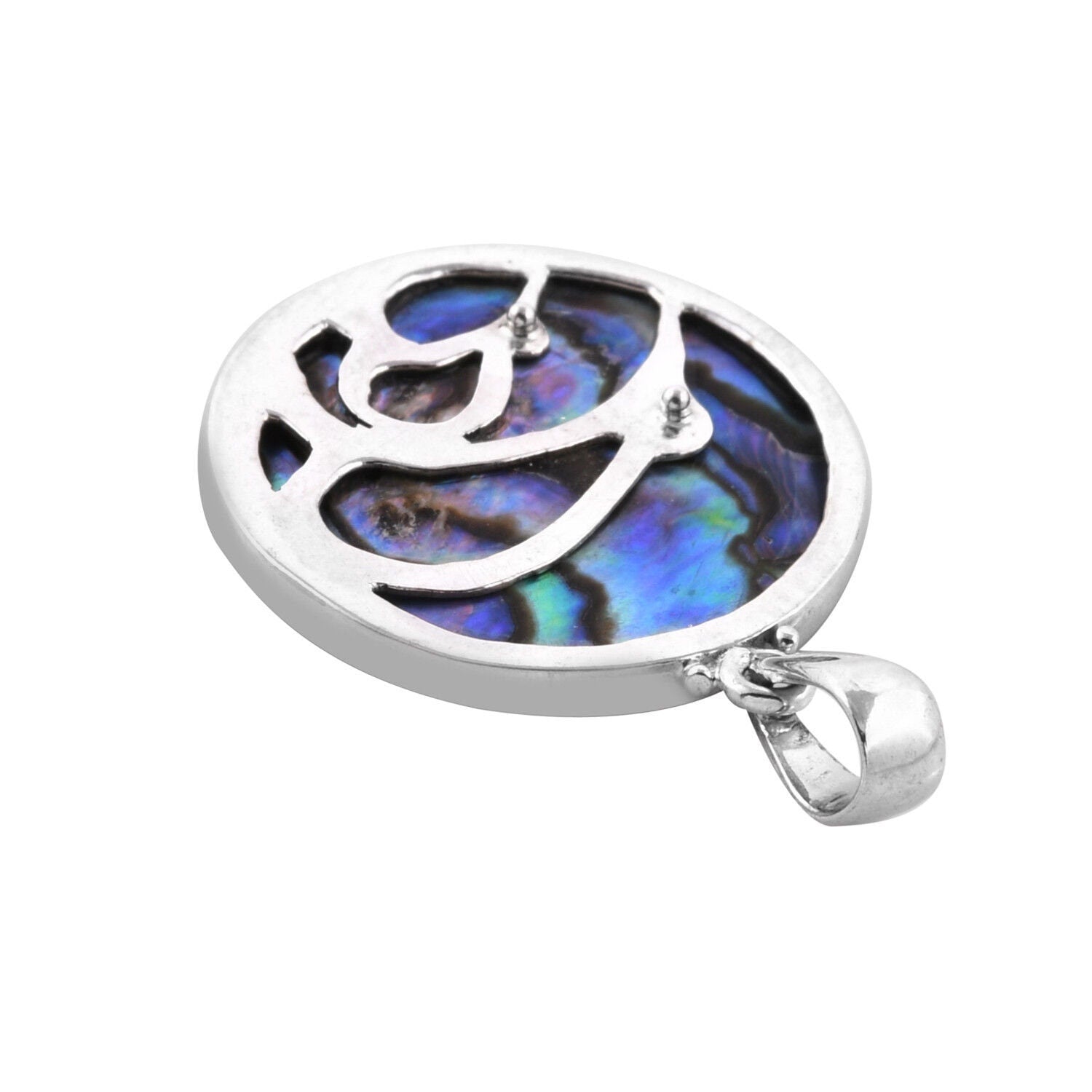 Abalone Paua Shell Bird Pendant in Sterling Silver 925 - 3.7 CM