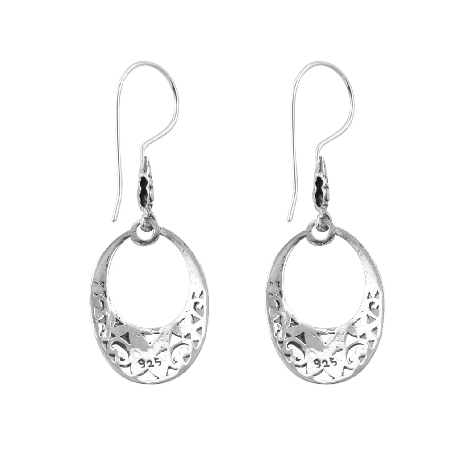 BALI FLORAL DANGLE Earrings in 925 Sterling Silver