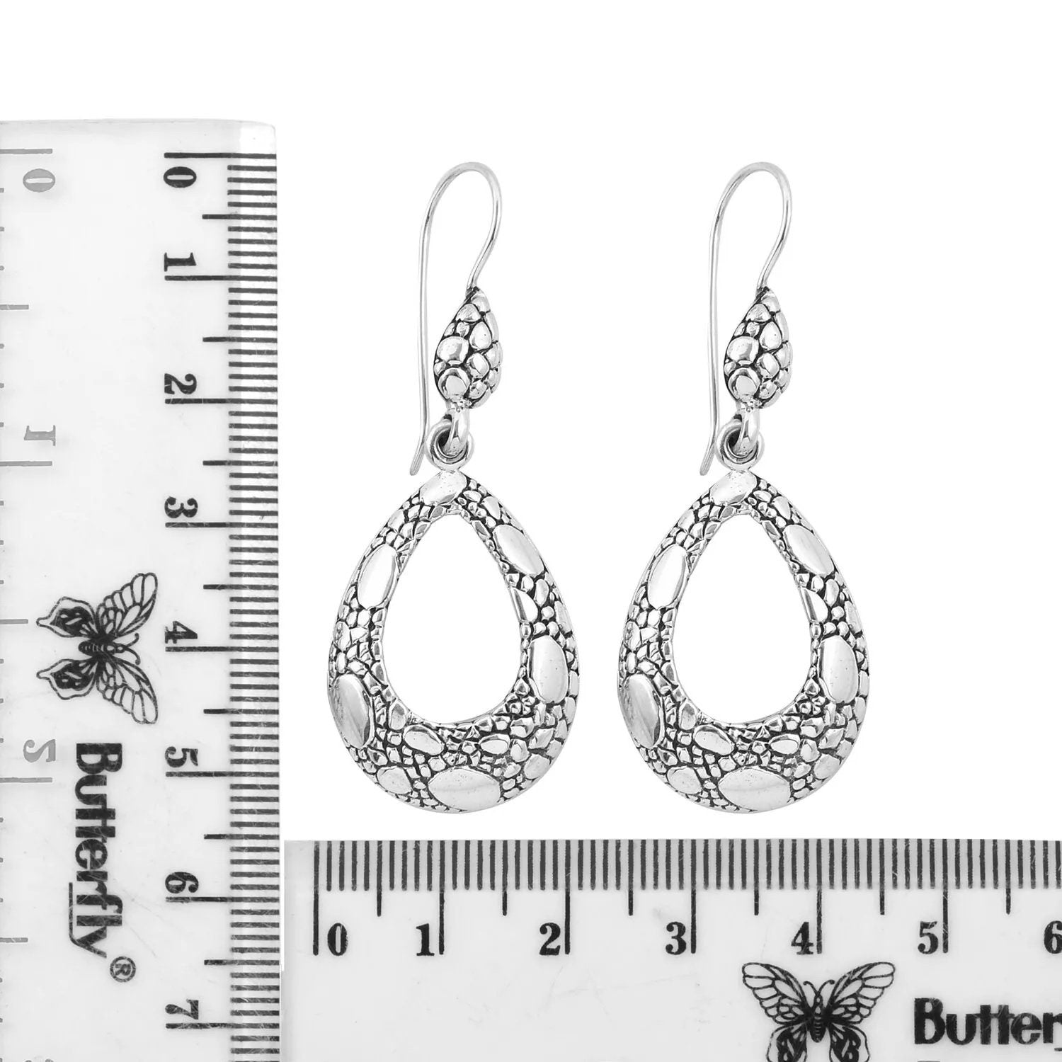 Designer dangle Earrings in Solid 925 Sterling Silver 8 Grams - 5.3 cm