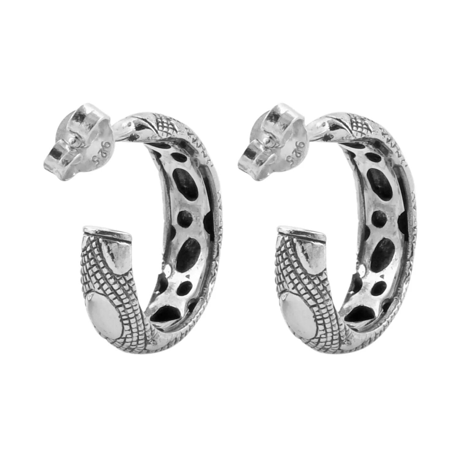 DESIGNER HOOP Earrings in SOLID 925 Sterling Silver