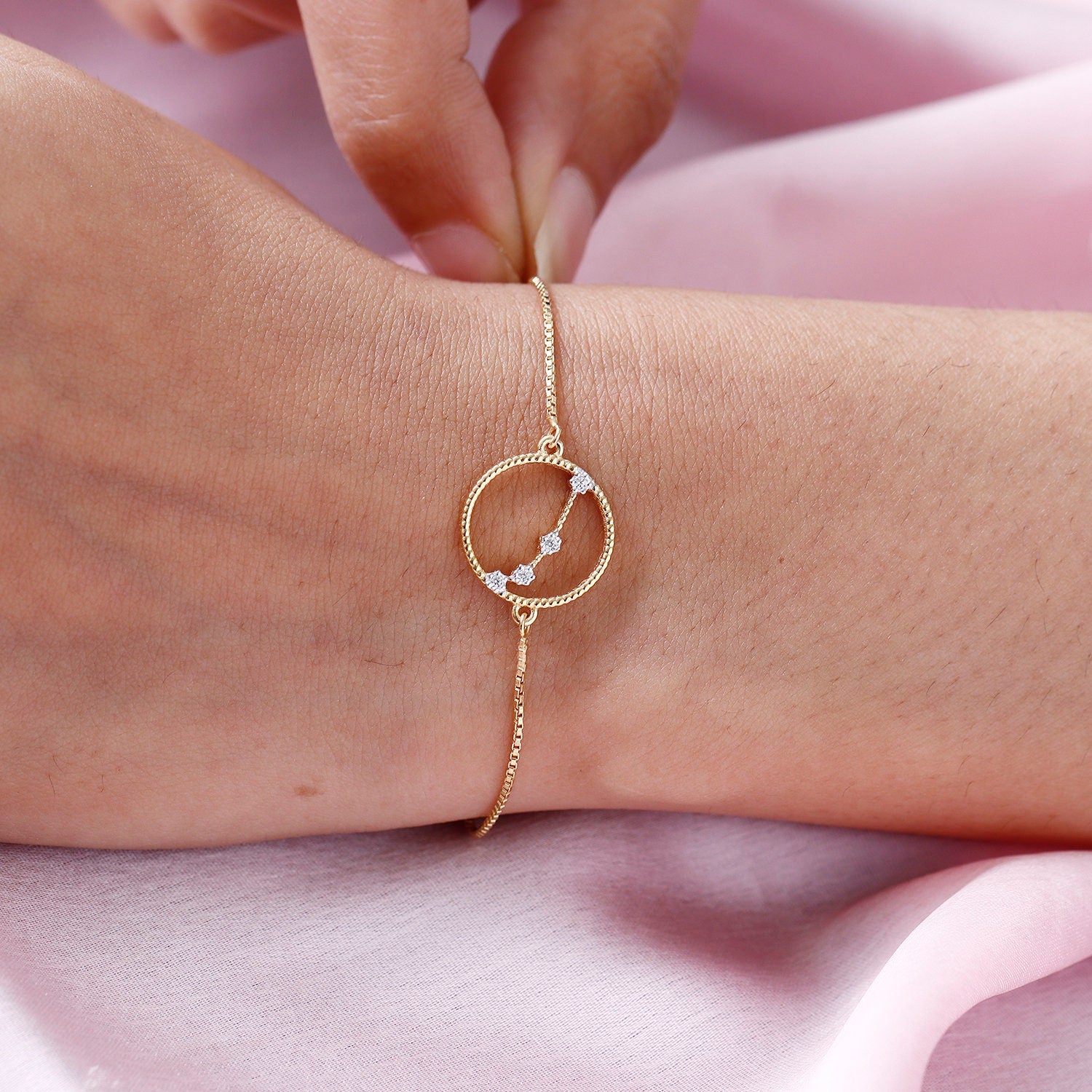 Genuine Aries Constellation 925 Silver Bracelet | Star Sign Bracelet | Astrology bracelet | Zodiac Bracelet for Women | Gift for her