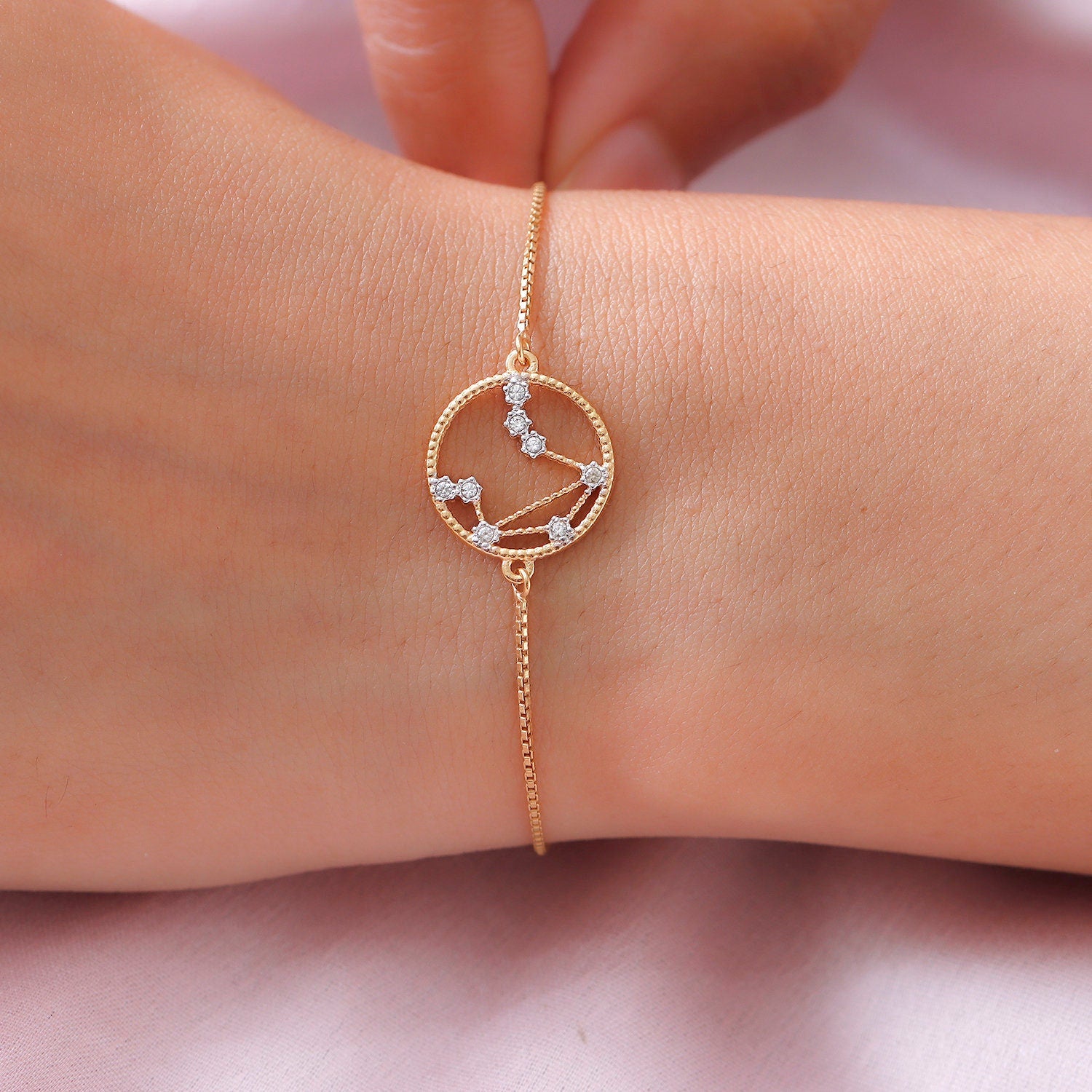 Genuine Libra Constellation 925 Silver Bracelet | Star Sign Bracelet | Astrology bracelet | Zodiac Bracelet for Women | Gift for her