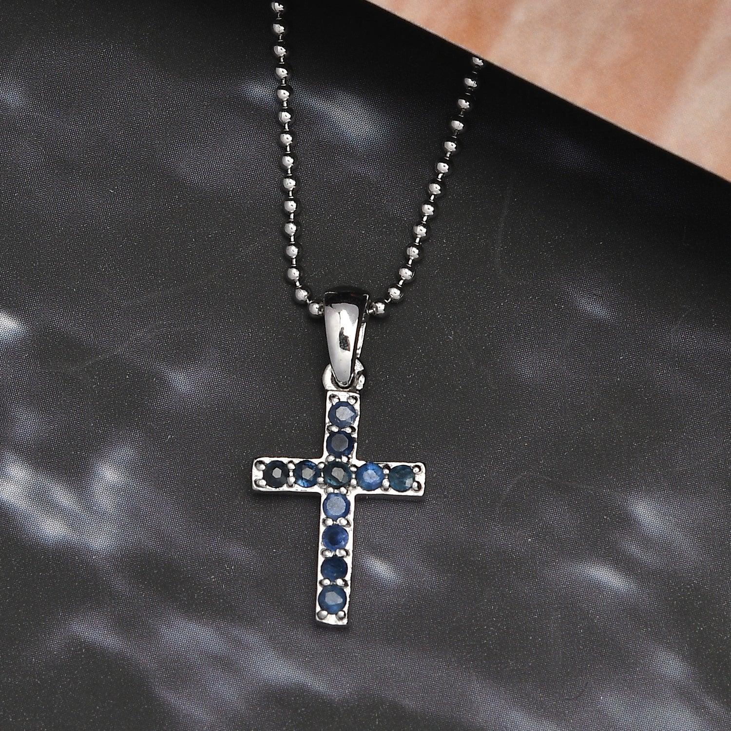 Dainty Cross Pendant Necklace, 925 Sterling Silver, Precious Gemstone Cross Necklace, Gold Cross, Religious necklace for girls - Inspiring Jewellery