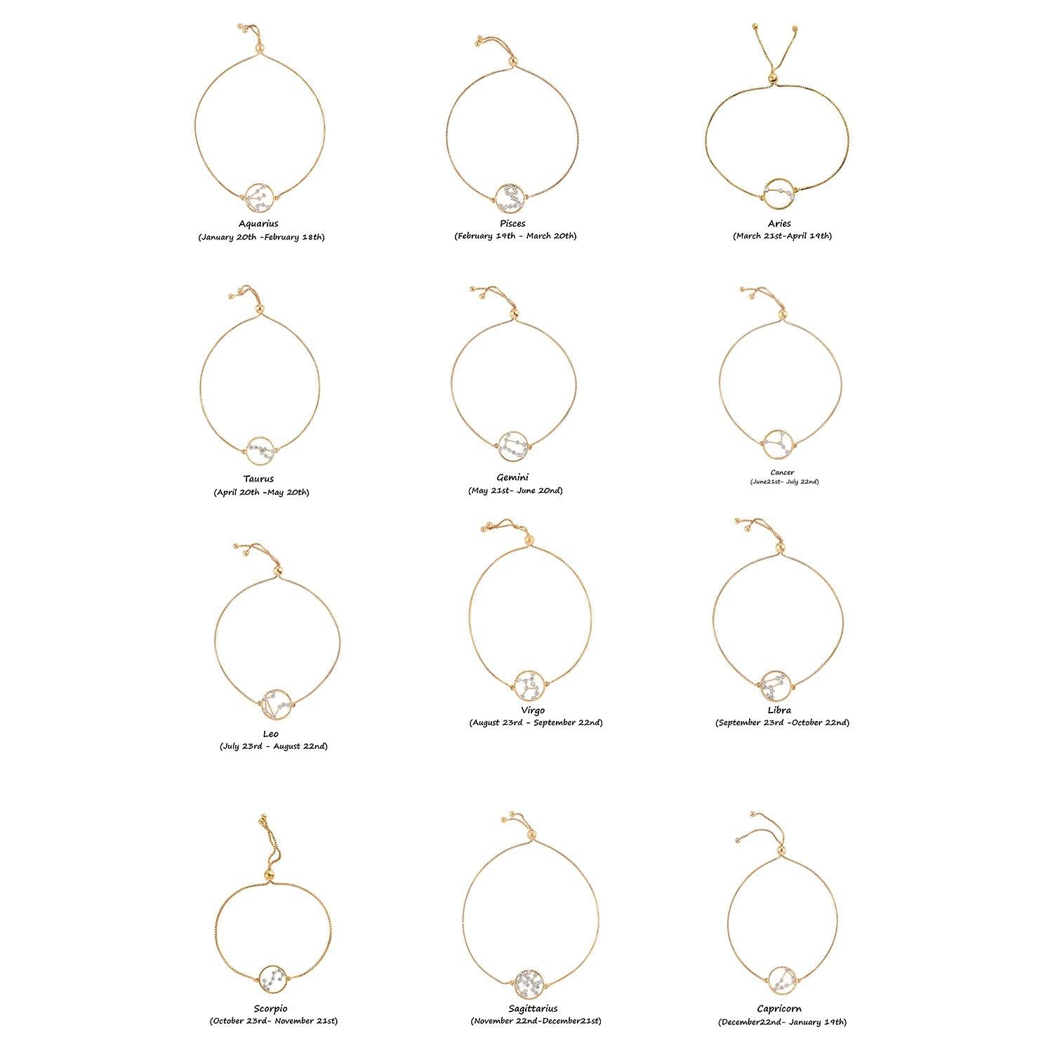 Genuine 12 Constellation 925 Silver Bracelet | Star Sign Bracelet | Astrology bracelet | Zodiac Bracelet for Women | Gift for her - Inspiring Jewellery