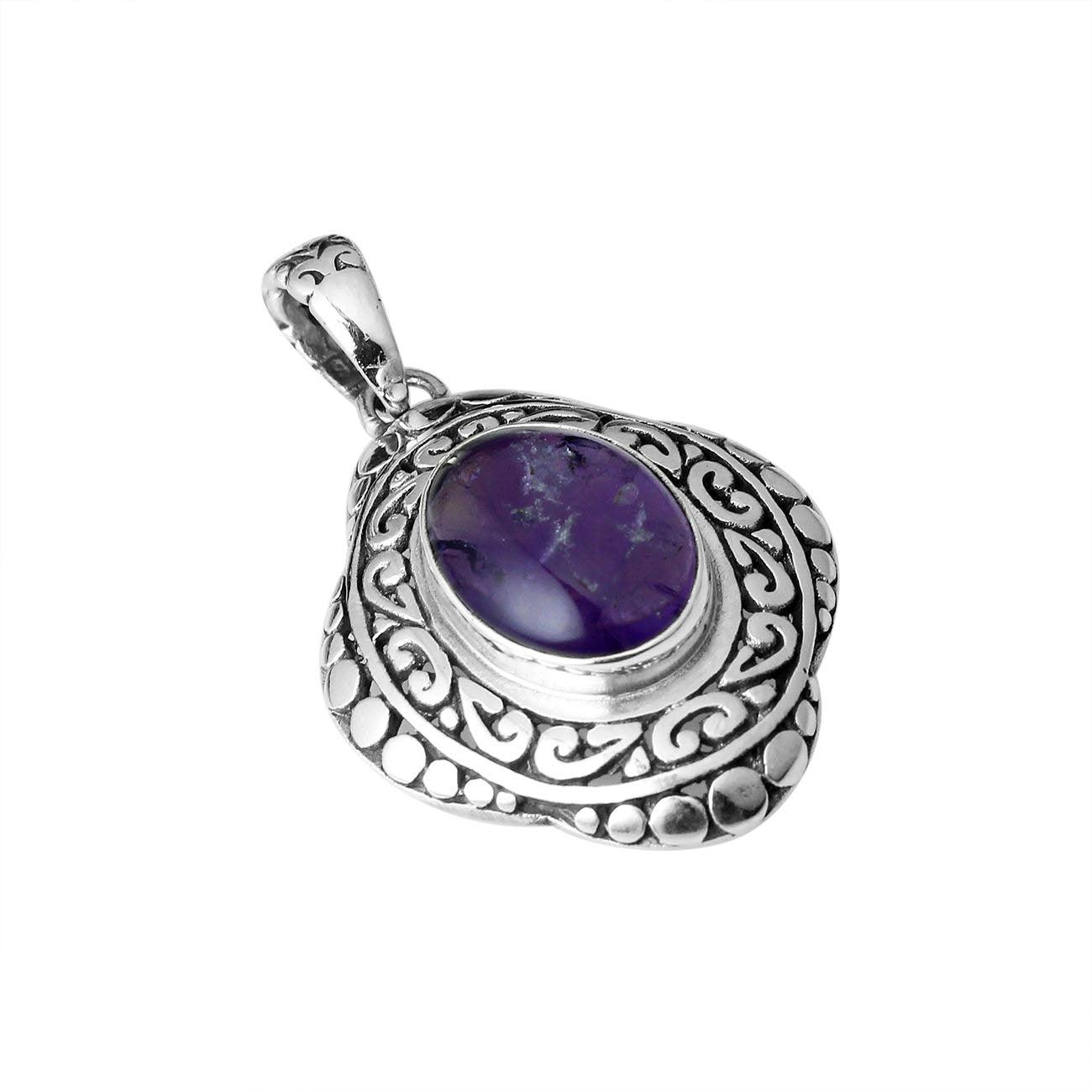 Handmade Amethyst Gemstone Pendant in Sterling Silver - Inspiring Jewellery