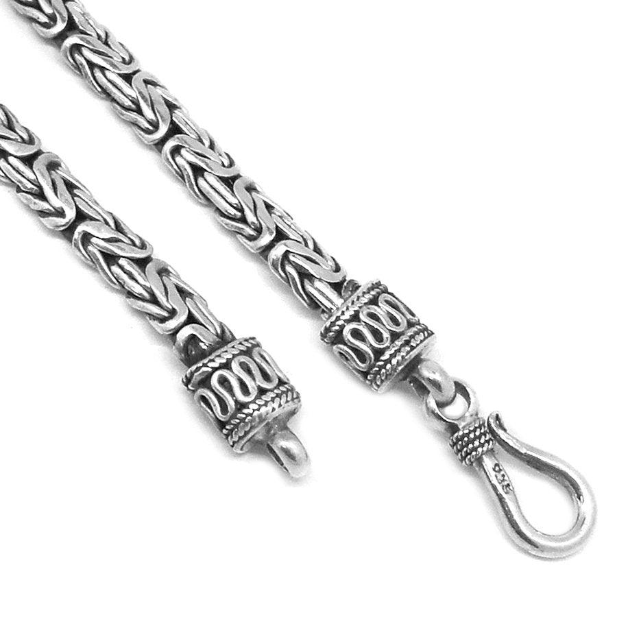 Balinese HEAVY 3mm Solid 925 Sterling Silver BYZANTINE Chain Necklace - Inspiring Jewellery