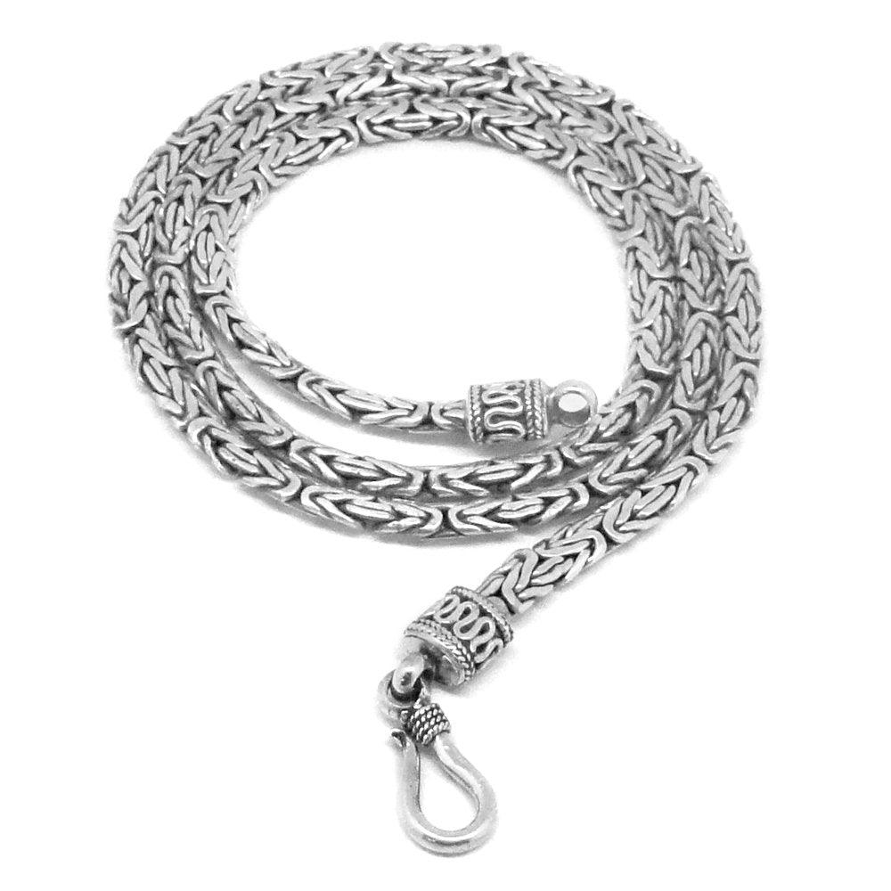 Balinese HEAVY 3mm Solid 925 Sterling Silver BYZANTINE Chain Necklace - Inspiring Jewellery