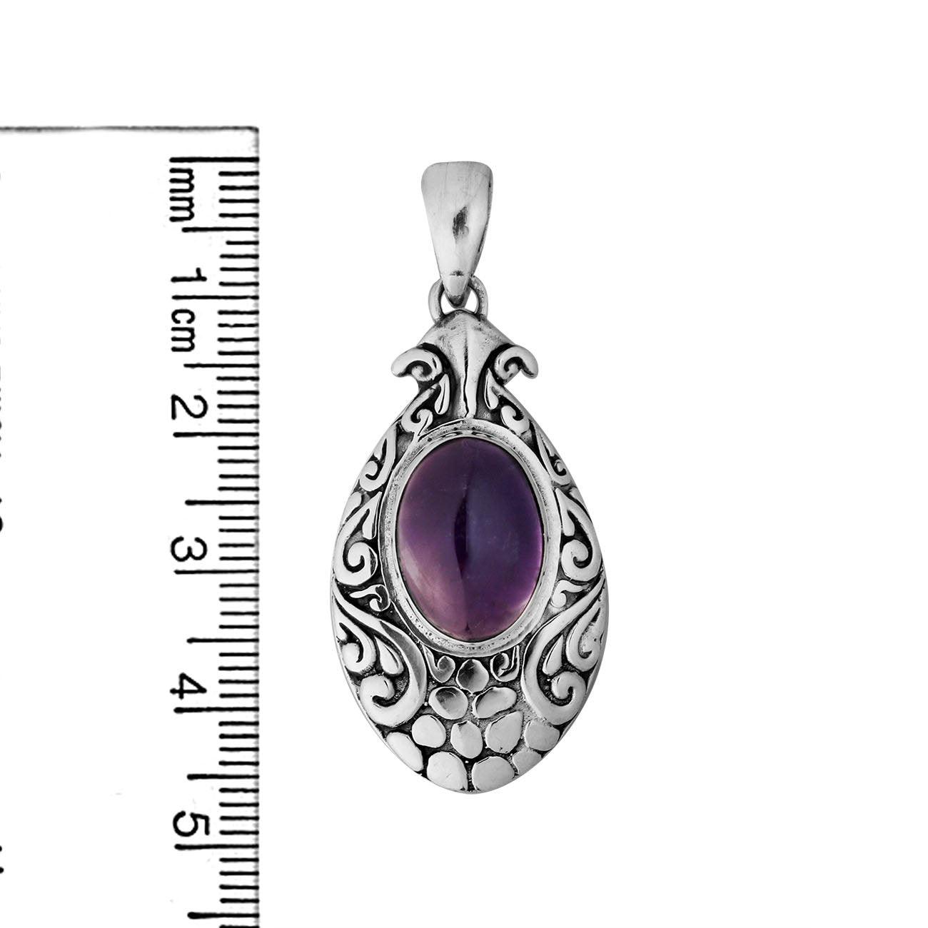 Designer Amethyst Gemstone Pendant in 925 Sterling Silver - Inspiring Jewellery