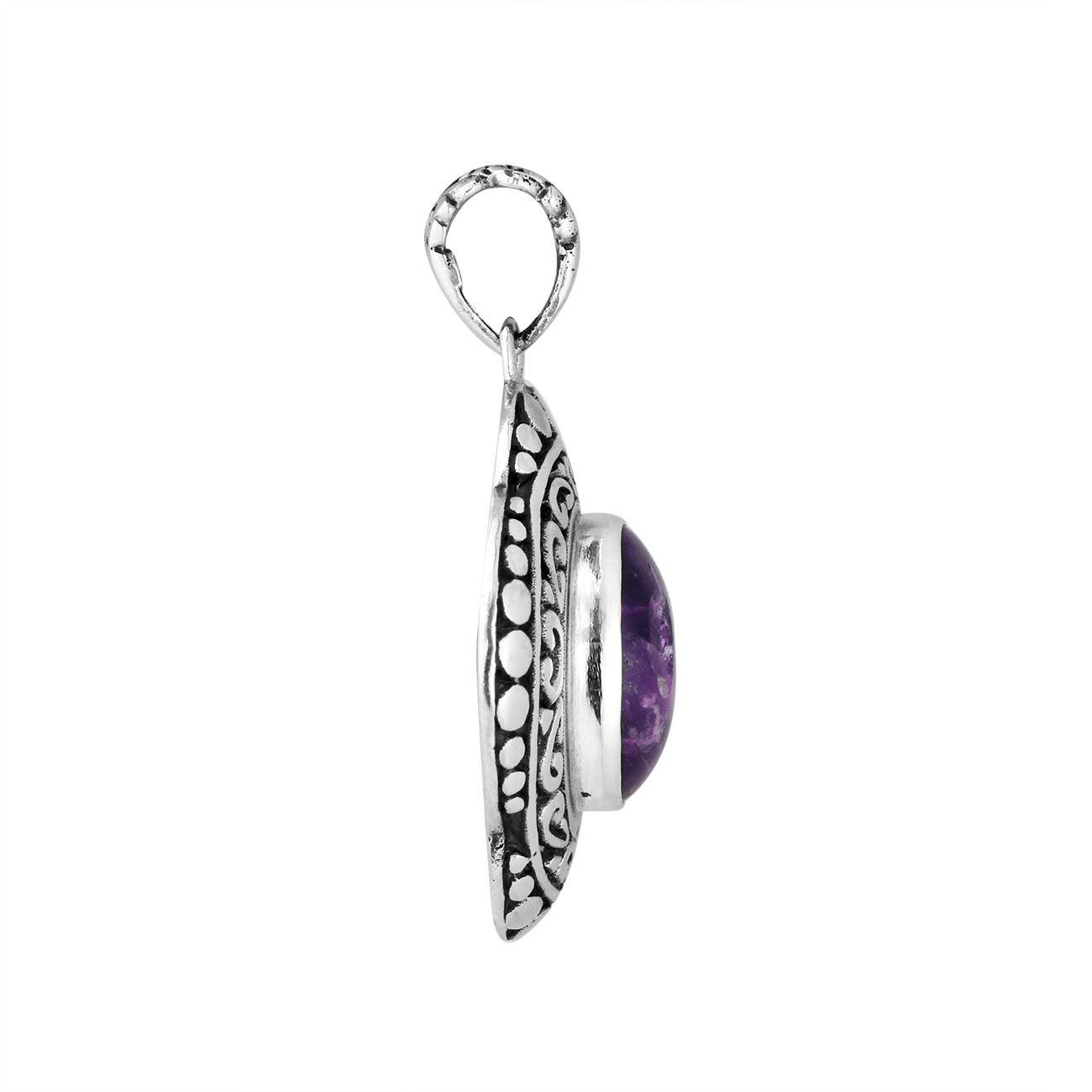 Handmade Amethyst Gemstone Pendant in Sterling Silver - Inspiring Jewellery