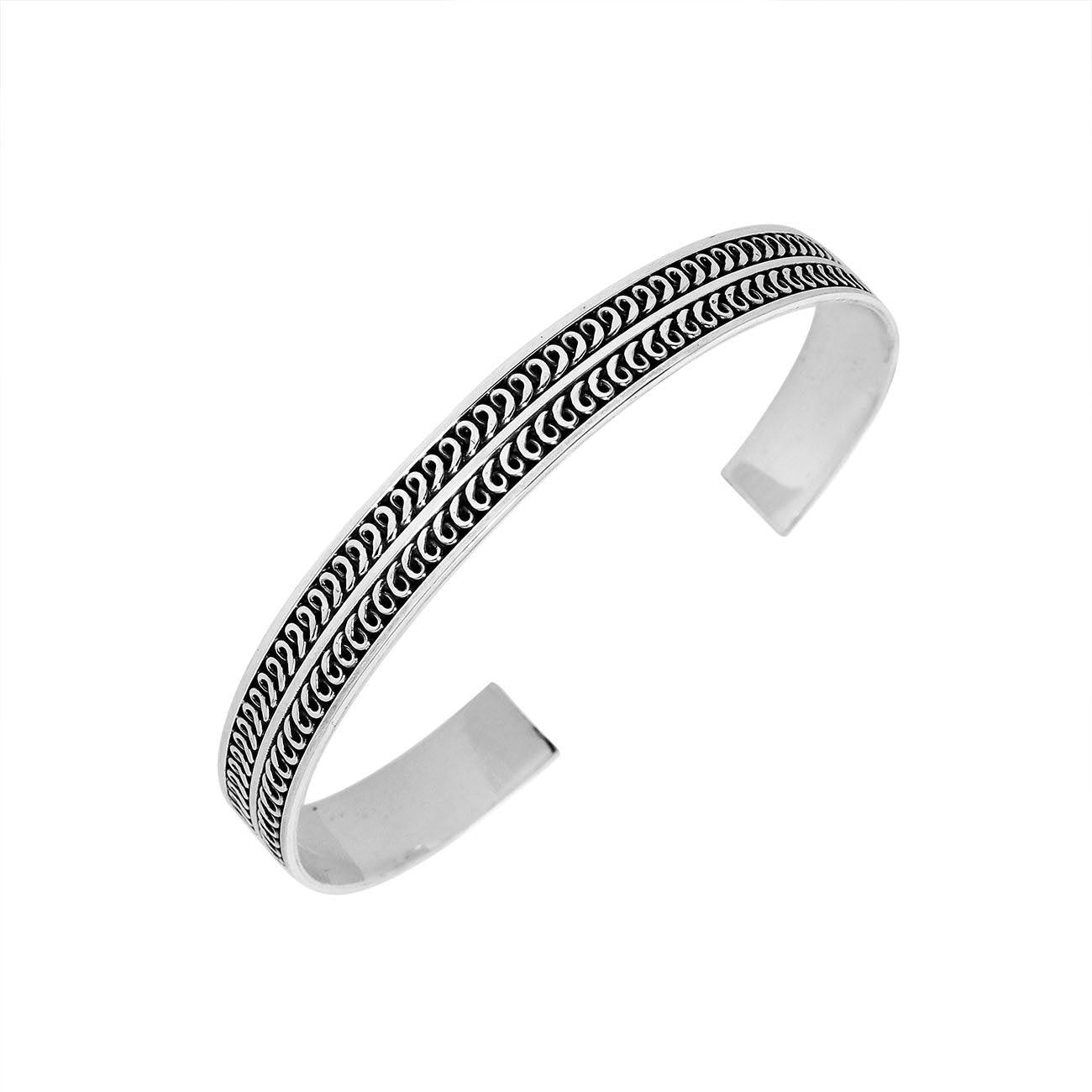 Sterling Silver Balinese Adjustable Cuff Bangle Bracelet - Inspiring Jewellery