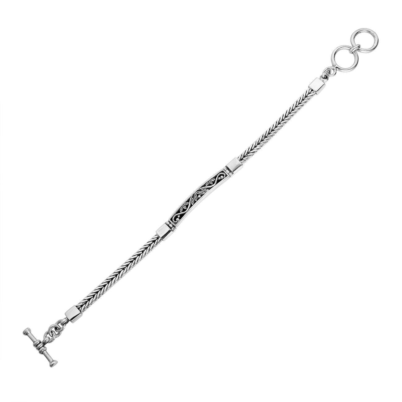 Designer Sterling Silver 3 mm Tag ID Chain Bracelet for