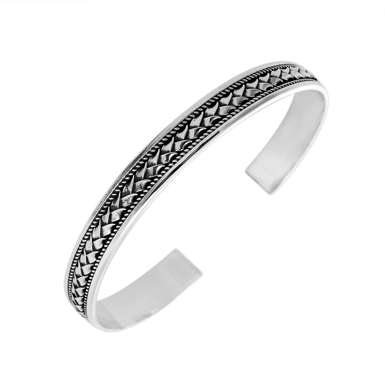 Balinese Sterling Silver CUFF Adjustable Bangle Bracelet - Inspiring Jewellery
