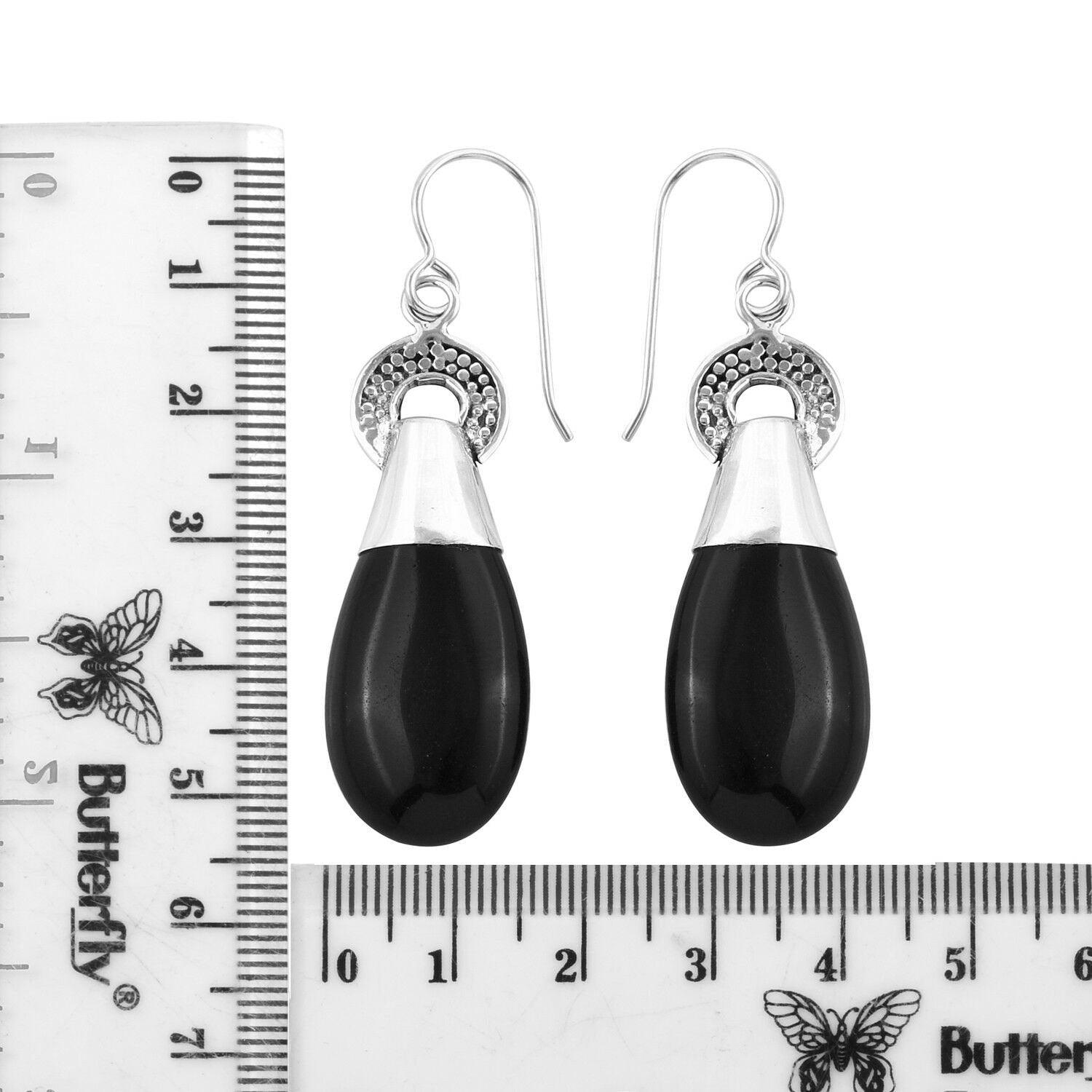 Sterling Silver Black ONYX Dangle Earrings - Inspiring Jewellery