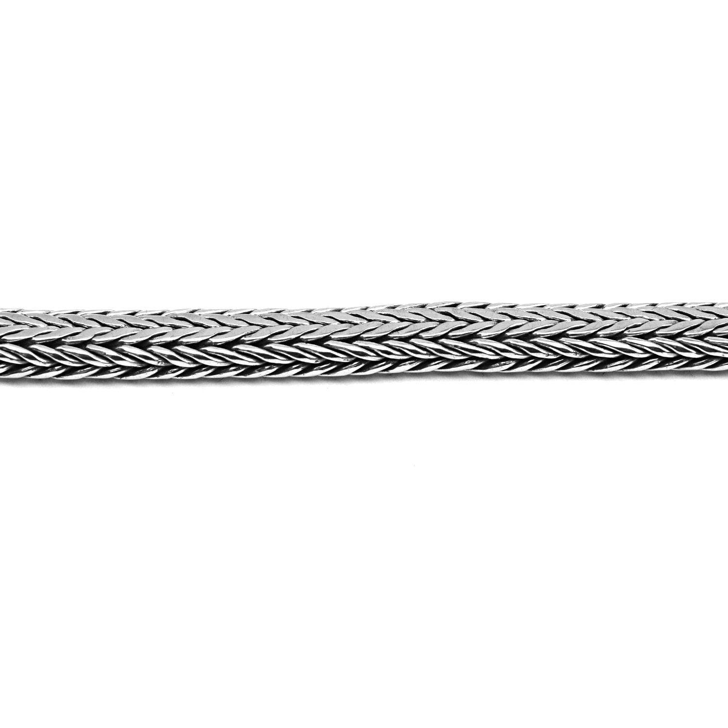 UNISEX HANDMADE Bali SNAKE Chain Bracelet Solid Sterling Silver Rectangular 6 mm - Inspiring Jewellery