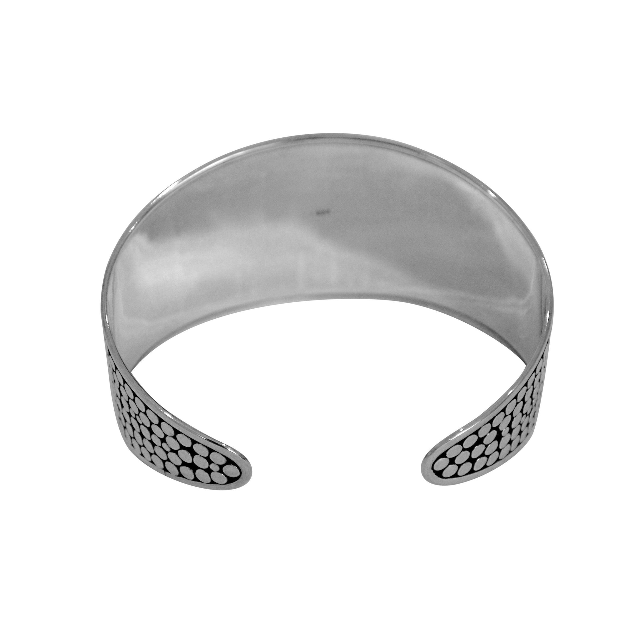 Handmade DOT BANGLE in SOLID 925 Sterling Silver - 33 Grams Polka Dot - Inspiring Jewellery