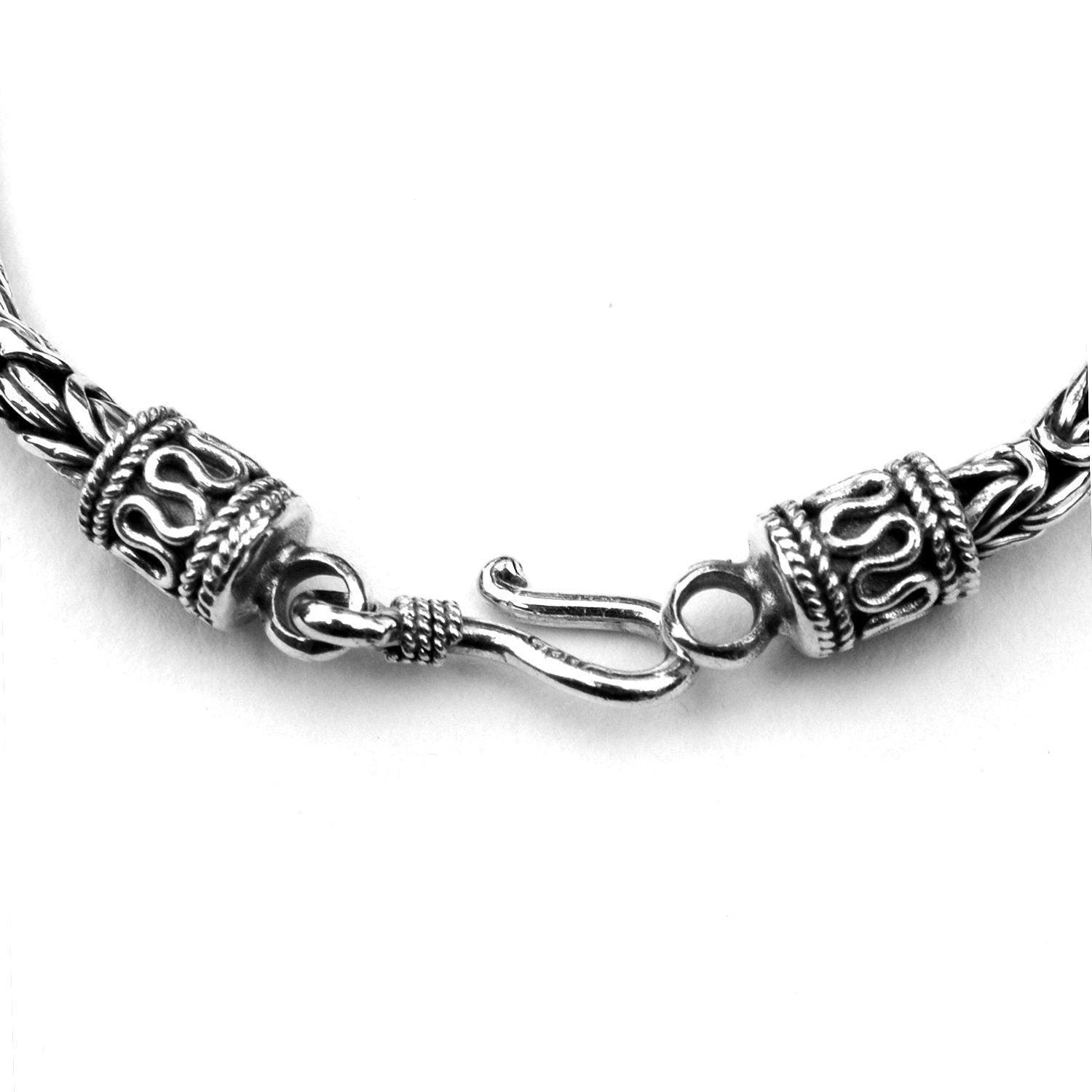 UNISEX ROUND Byzantine Bracelet Handmade 4 mm Solid 925 Sterling Silver - Inspiring Jewellery