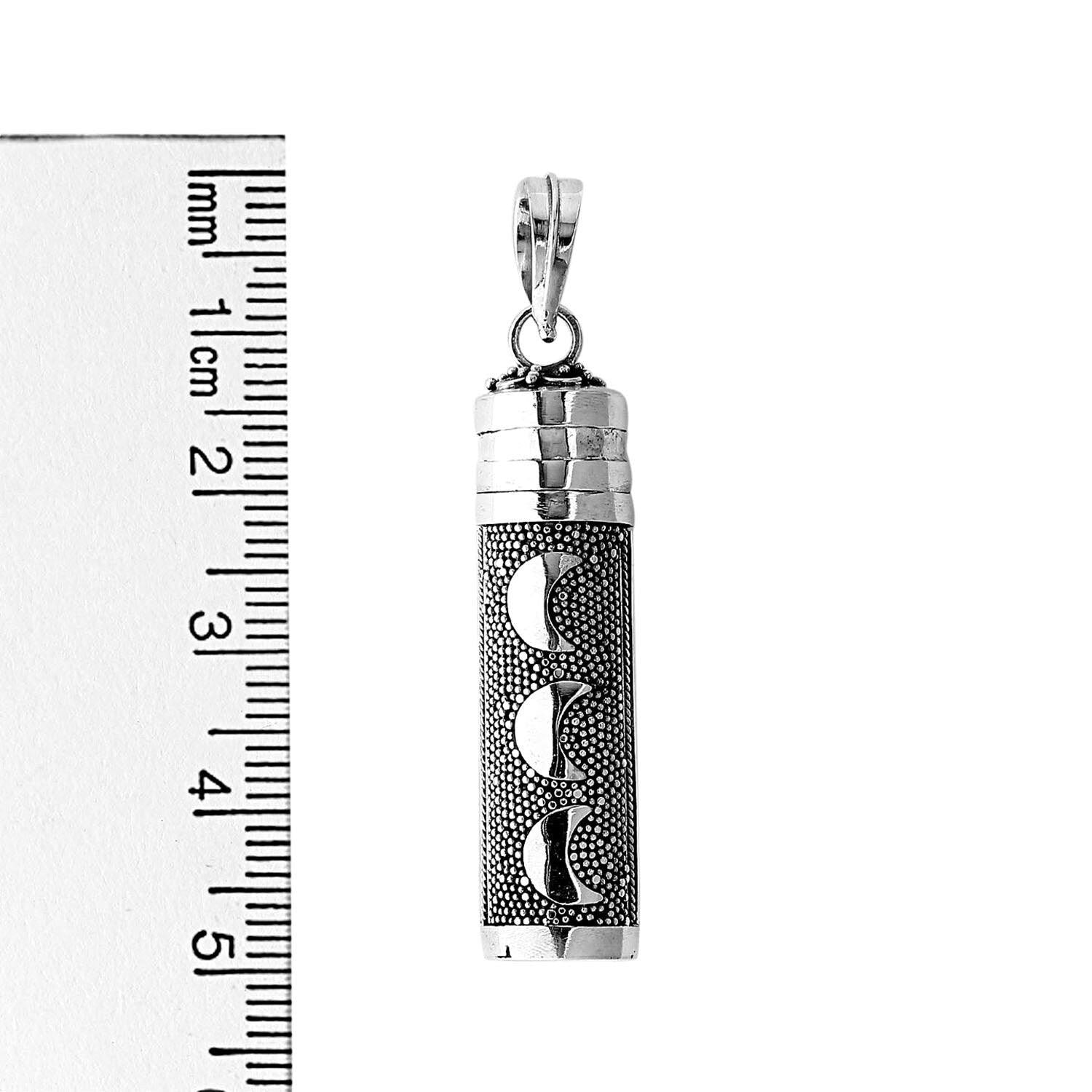 Crescent Moon Prayer Box - Pill Box - Keepsake Pendant - Ashes Locket Pendant - 925 Sterling Silver - Inspiring Jewellery