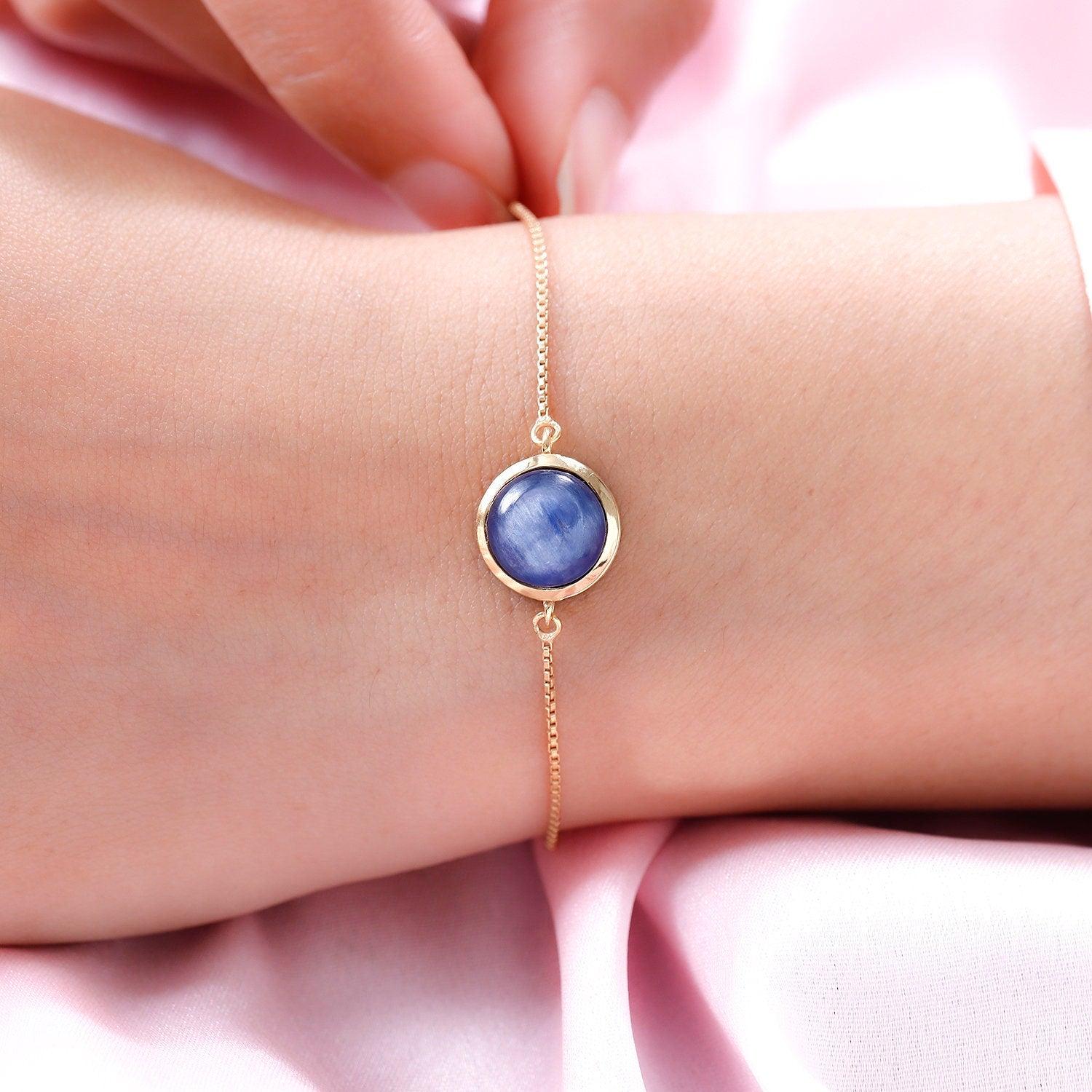 Kyanite Bracelet | Third Eye Chakra Bracelet | 925 Sterling Silver Bracelet | Bracelet for Women | Gift for her - Inspiring Jewellery