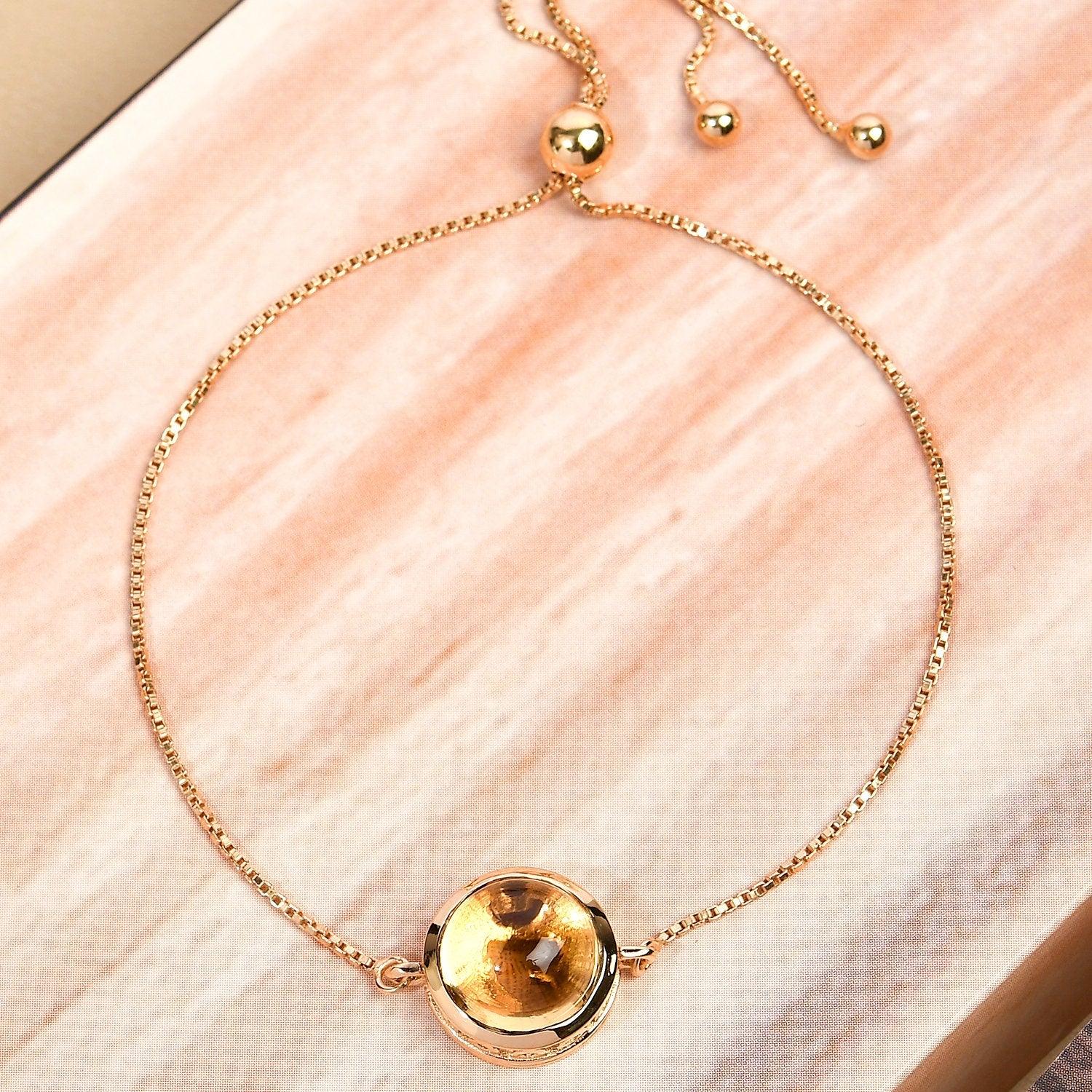 Citrine Bracelet | Solar Plexus Chakra Bracelet | 925 Sterling Silver Bracelet | Bracelet for Women | Gift for her - Inspiring Jewellery