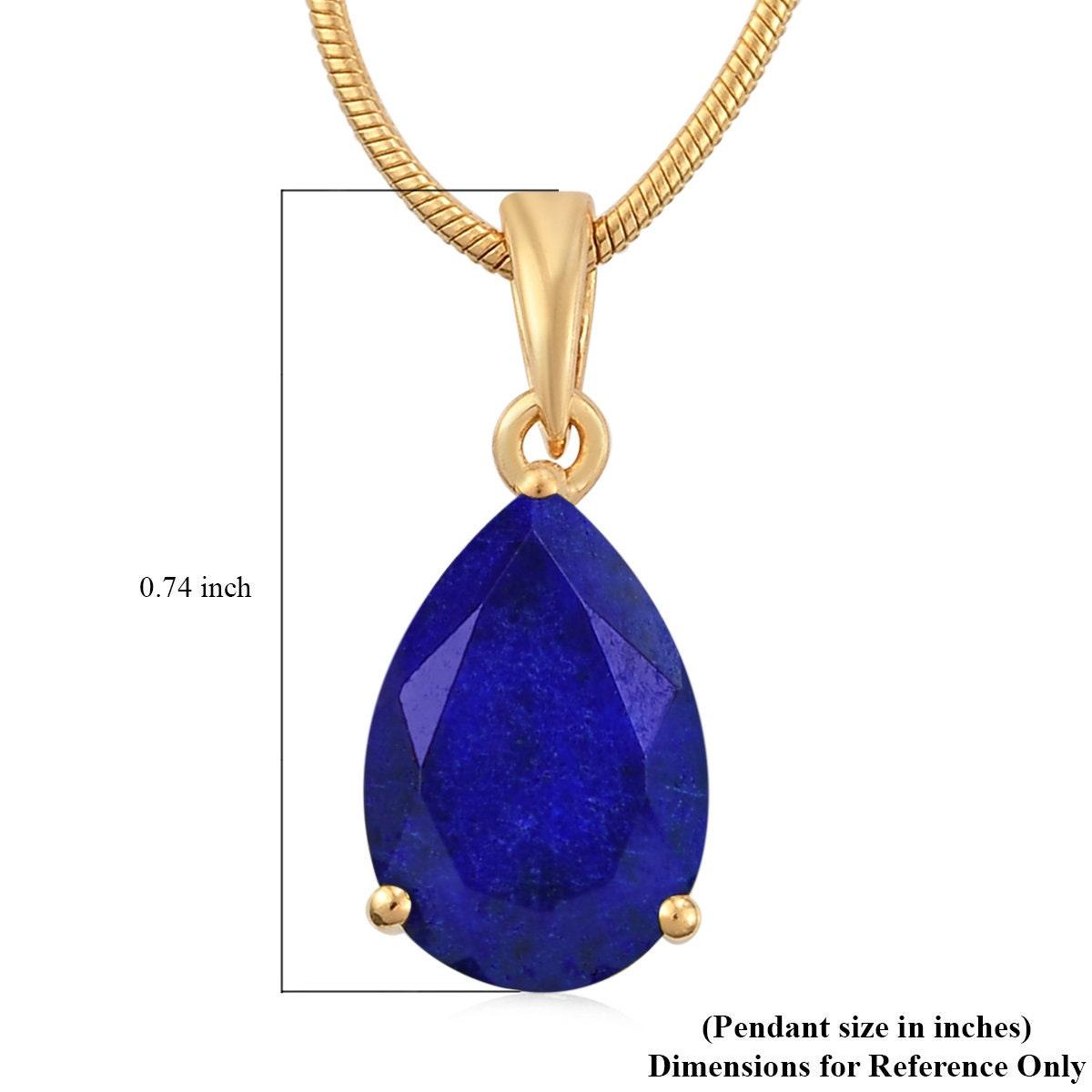 Lapis Lazuli Pendant, Lapis Teardrop Solitaire Pendant, September Birthstone Necklace, 925 Sterling Silver, Lapis Gold Necklace, Gift - Inspiring Jewellery