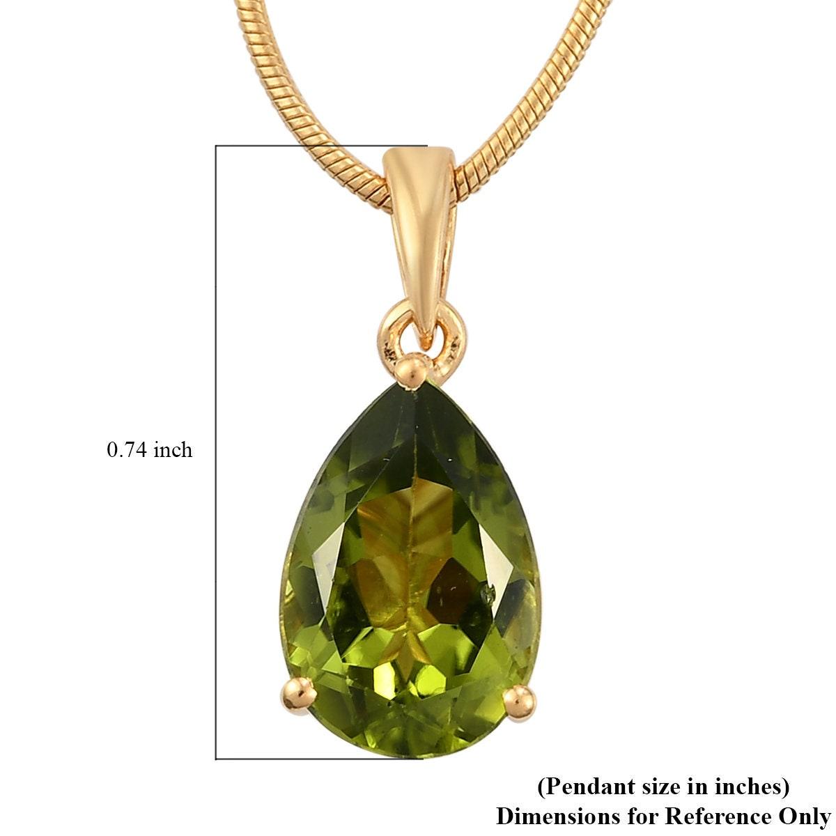 Genuine Peridot Pendant, Solitaire Pendant, August Birthstone Necklace, 925 Sterling Silver, Peridot Gold Necklace, Gift for her - Inspiring Jewellery