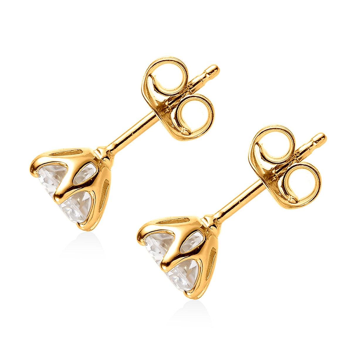 COPY - *NEW Round Solitaire Caged good Diamond Stud Earrings